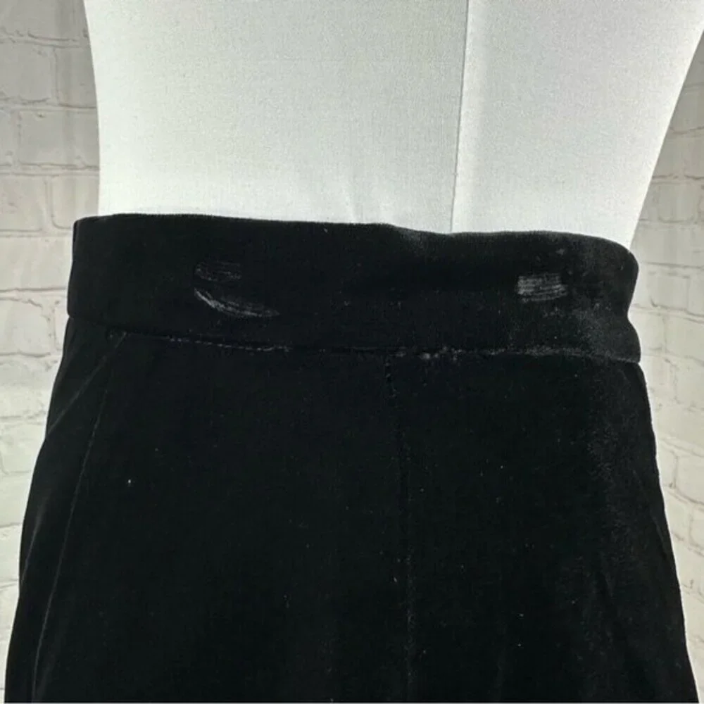Valentino Studio‎ Black Velvet Pencil Skirt Vintage Made in Italy W27 Hemmed